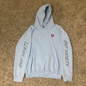 riot society | Tops | Riot Society Hoodie With Broken Heart In Left Corner  | Poshmark